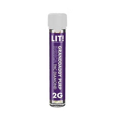 LIT THC Diamond 2g Pre-Rolls Tubes - Granddaddy Purp - Indica