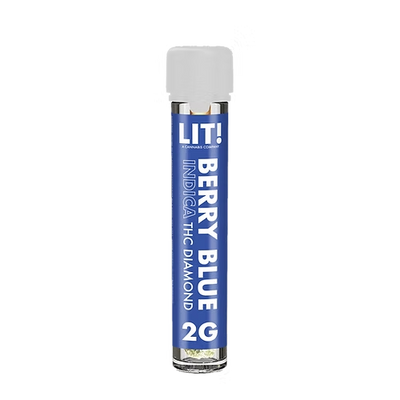 LIT THC Diamond 2g Pre-Rolls Tubes - Berry Blue - Indica