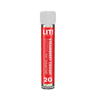 LIT THC Diamond 2g Pre-Rolls Tubes - Strawberry Cough - Sativa