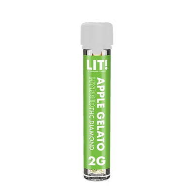 LIT THC Diamond 2g Pre-Rolls Tubes - Apple Gelato - Hybrid