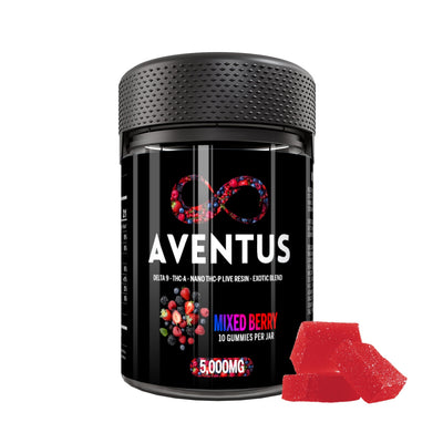 Aventus Exotic Blend Gummies – Mixed Berry (5000mg, 10ct Jar)