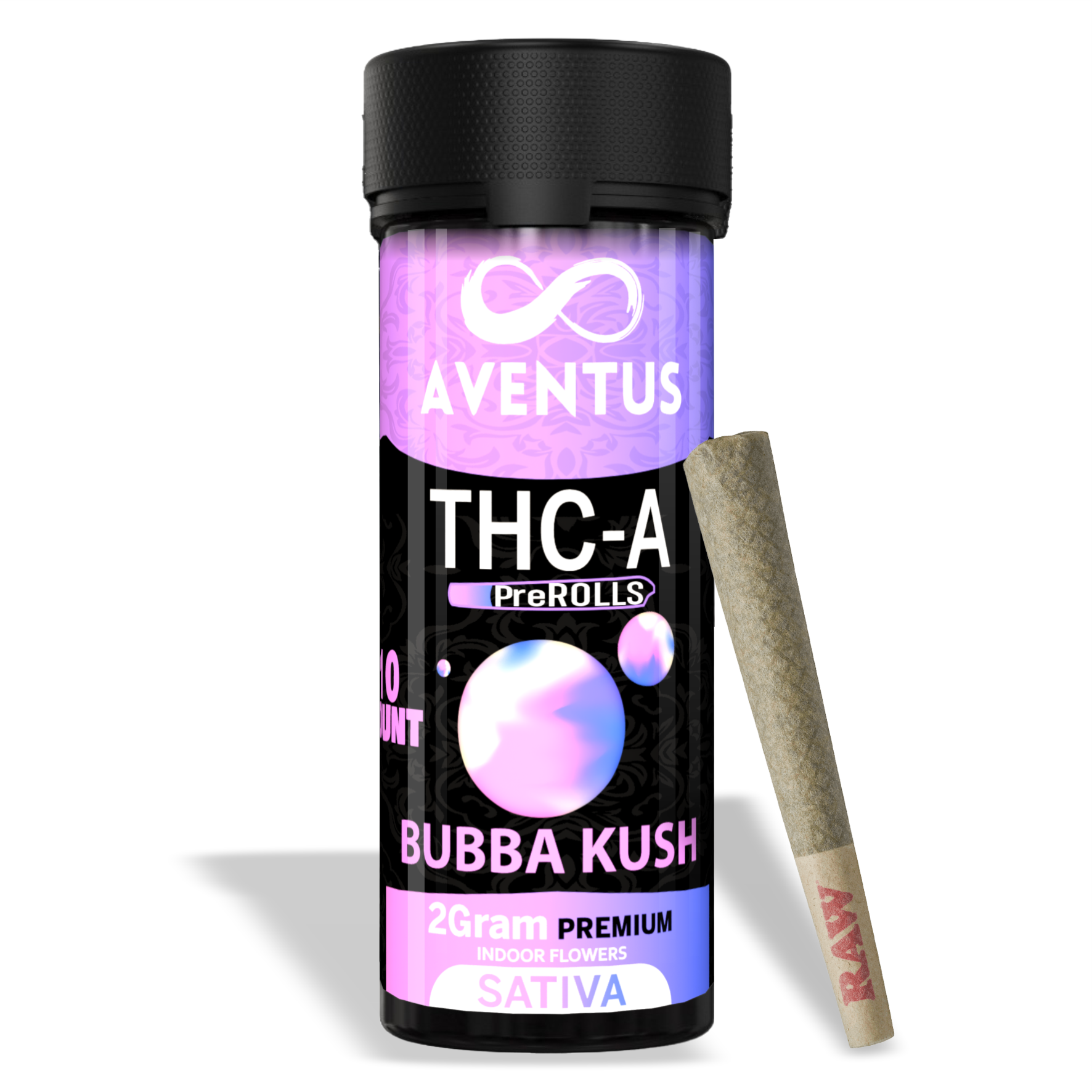 THC-A pre-rolls Jar of 10 x 2G Bubba Kush INDICA