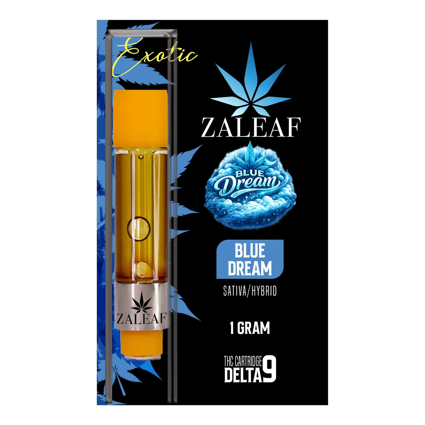 ZALEAF Delta-9 Vape Cartridge – 1G Premium THC Blue Dream - Sativa/Hybrid