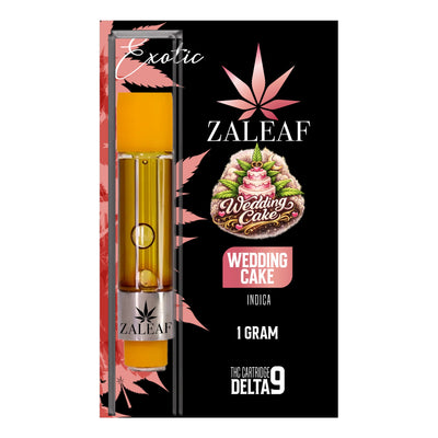 ZALEAF Delta-9 Vape Cartridge – 1G Premium THC Wedding Cake - Indica