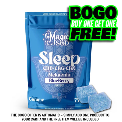MAGICSOD Sleep Blueberry Gummies infused with (CBD + CBG + CBN @ 750mg) + Melatonin