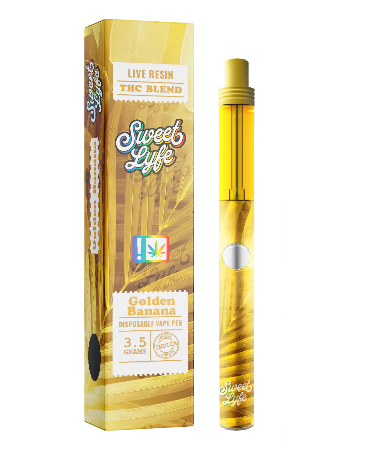 Disposable Vape Pen 3.5 Grams Infused with Live Resin THC Blend - Golden Banana Indica