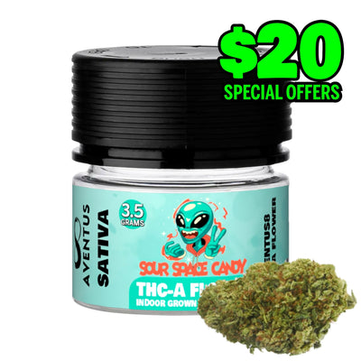 AVENTUS8 THC-A Flower Sour Space Candy 3.5g - Hybrid