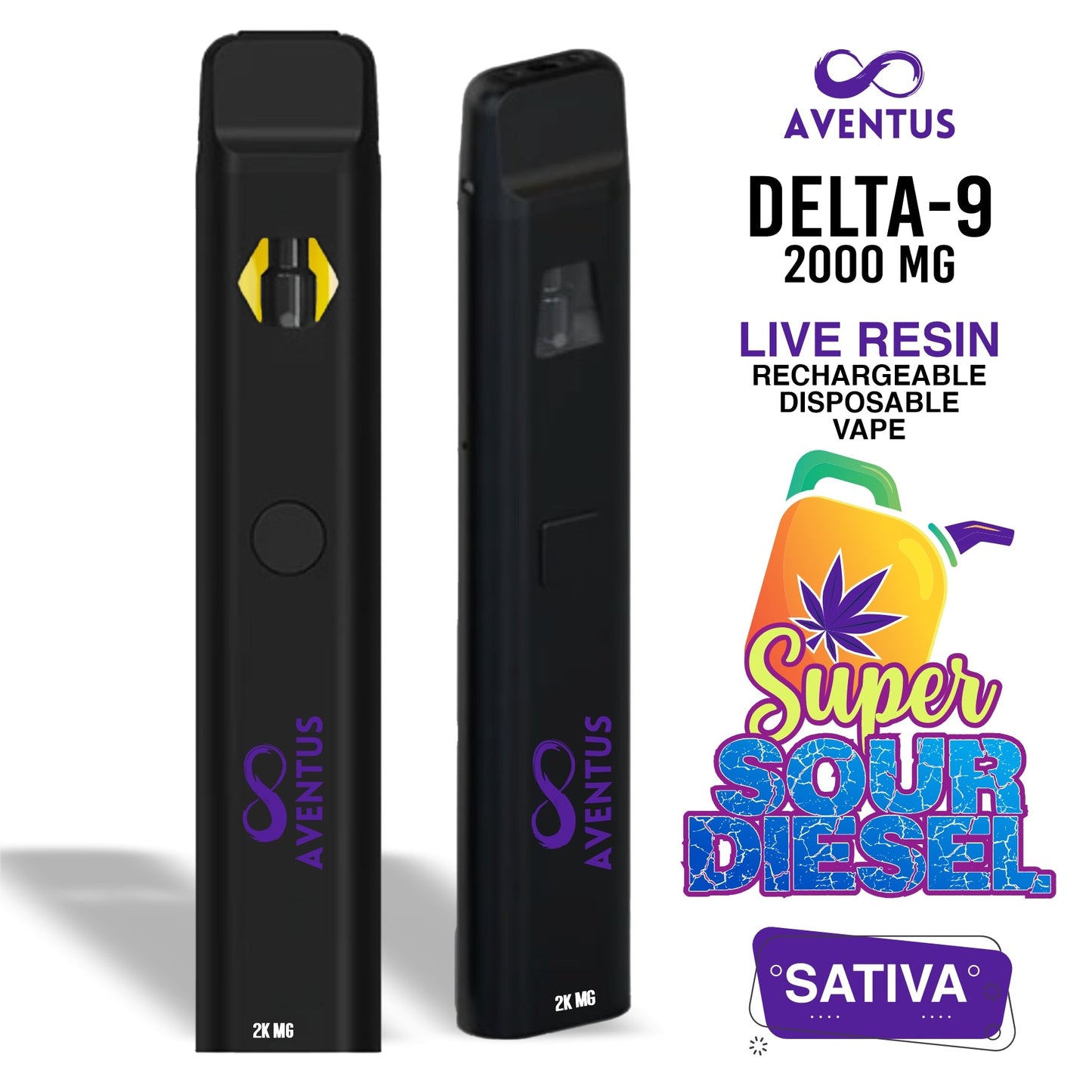Disposable Vape Delta 9 Super Sour Diesel Sativa