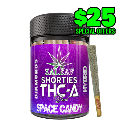 Zaleaf Shorties – 1 g Diamond Coated THCP Pre-Rolls (10-Pack) Space Candy Hybrid